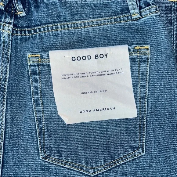 NWT Good American good boy women's Blue Straight Leg Jeans size 4/27 - Picture 11 of 16